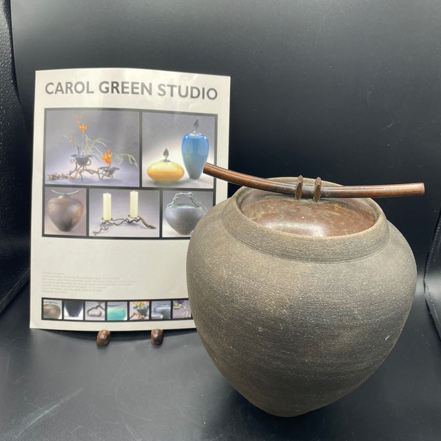 Great lidded matte pot from Carol Green Studio, signed on bottom I can’t add Carol Green as the artist.
