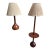 1950s Mid Century Modern Danish Teak Bulb Lamps - Floor and Table - A Pair For Sale