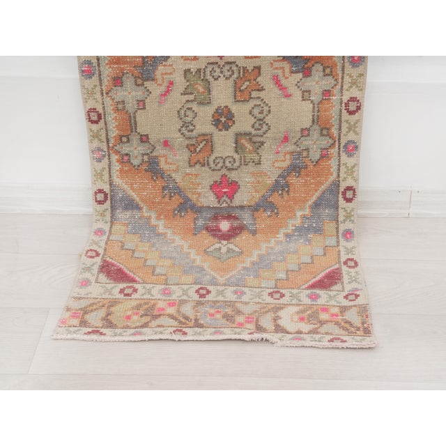 1960s 1970 Vintage Turkish Runner Rug, Hand Knotted Wool Hallway Runne For Sale - Image 5 of 10