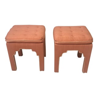 1950s Vintage Parson Style Ottomans - a Pair For Sale