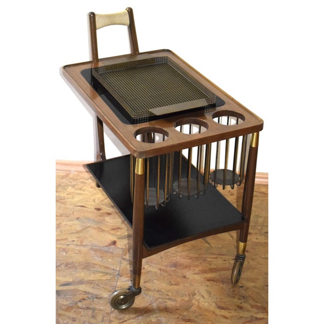 1950s Vintage Austrian Bar Cart, 1950 For Sale - Image 5 of 10