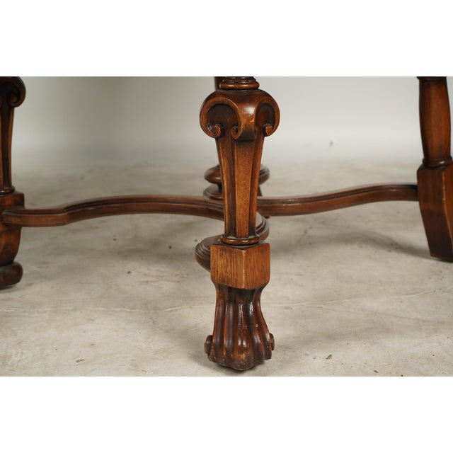 Pair if Spanish Colonial Walnut Scalamandre Blue Lattice High Back Side Chairs