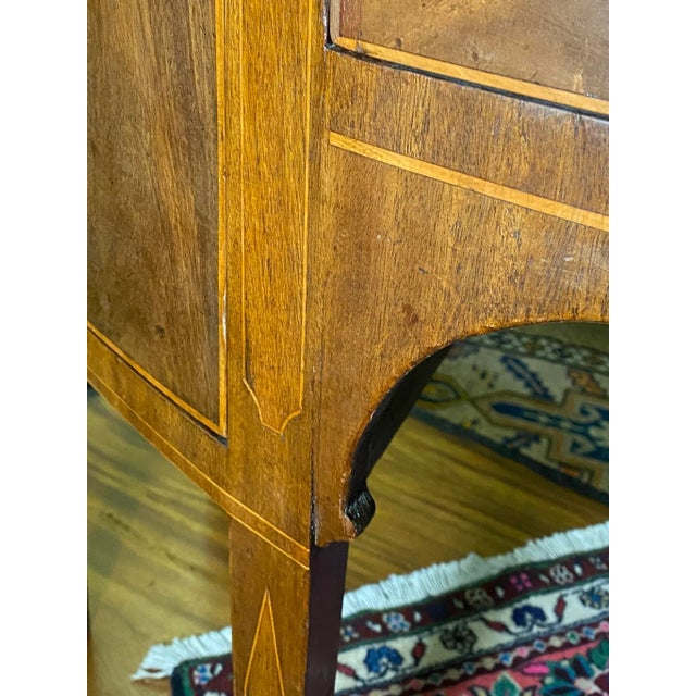 Antique English Sideboard Circa 1800 Georgian Inlaid Mahogany Bow Front For Sale - Image 10 of 13