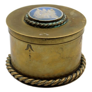 Late 19th Century English Victorian Heavy Brass Jewel or Collar Box For Sale