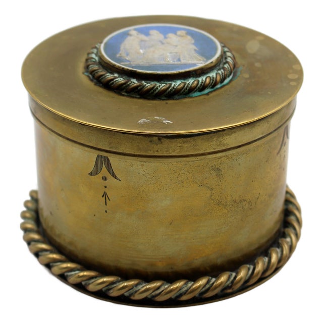Late 19th Century English Victorian Heavy Brass Jewel or Collar Box For Sale