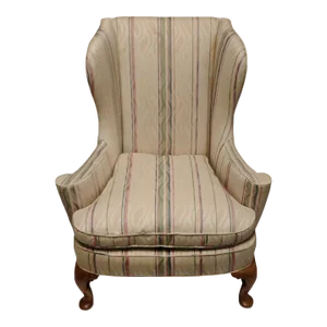 1980s Queen Anne Wing Back Chair