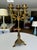Single Antique Gothic Revival Brass 6 Light Candelabra For Sale - Image 4 of 18