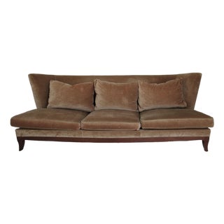 C. .2000 Donghia "Geneva," Coll. Walnut Framed Sofa in "Bravo" Donghia Textile a Cotton-Velvet For Sale