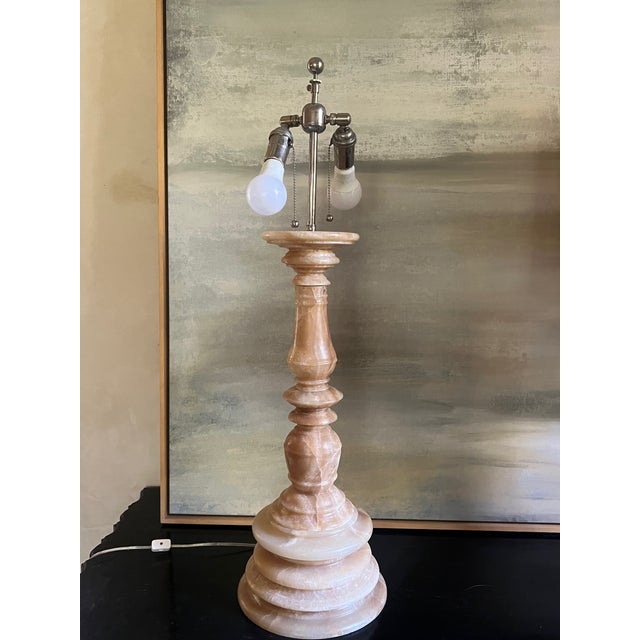 Ironies Alabaster Lamp & Shade by Ironies For Sale - Image 4 of 13