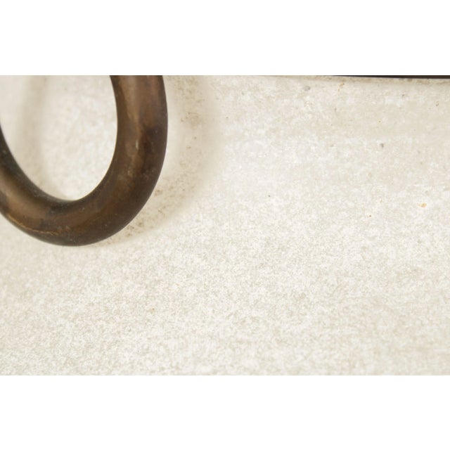 Metal Neoclassical Style Opaque Glass and Brass Vase For Sale - Image 7 of 12