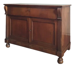 Early 19th Century Walnut Buffet with Two Doors and Drawer, Italy, 1800