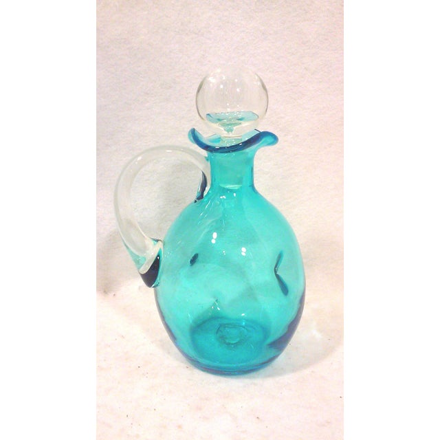 Bischoff Turquoise Hand Crafted Decanter For Sale - Image 4 of 6