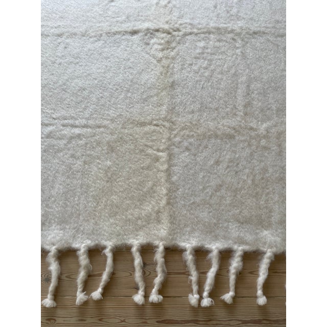 Textile Loewe Large White Blanket Throw in Mohair For Sale - Image 7 of 8
