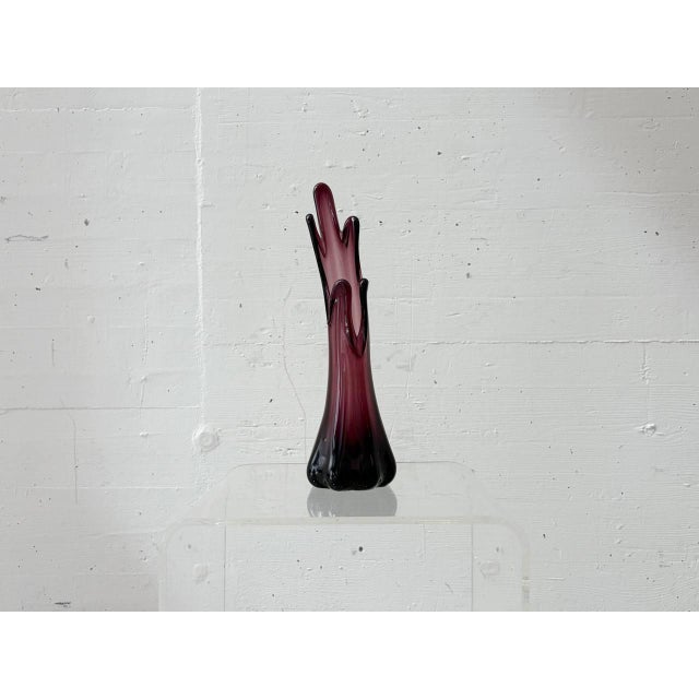 Vintage Murano Glass Vase in Violet, 1950s For Sale - Image 3 of 17