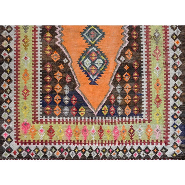 Early 20th Century Saveh Kilim Rug For Sale - Image 4 of 11