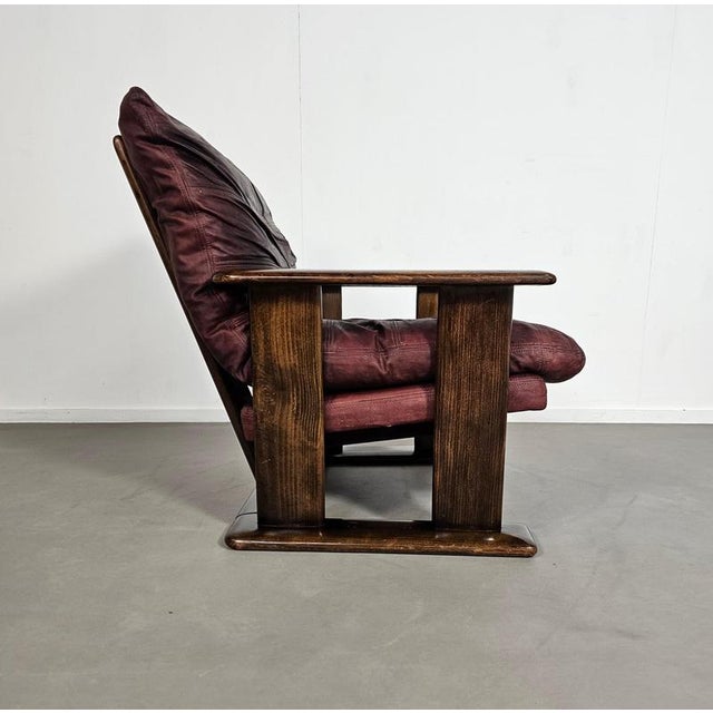 Brutalist Upholstered Wood Armchair, 1960s For Sale - Image 4 of 18