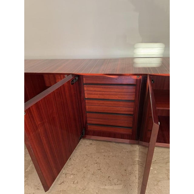 Vintage Monumental Zebrawood Lacquered Sideboard, 1970s For Sale - Image 9 of 14