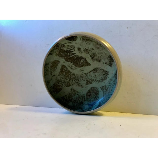 Gray Danish Bowl with Crystalline Glaze by Einar Johansen, 1960s For Sale - Image 8 of 8