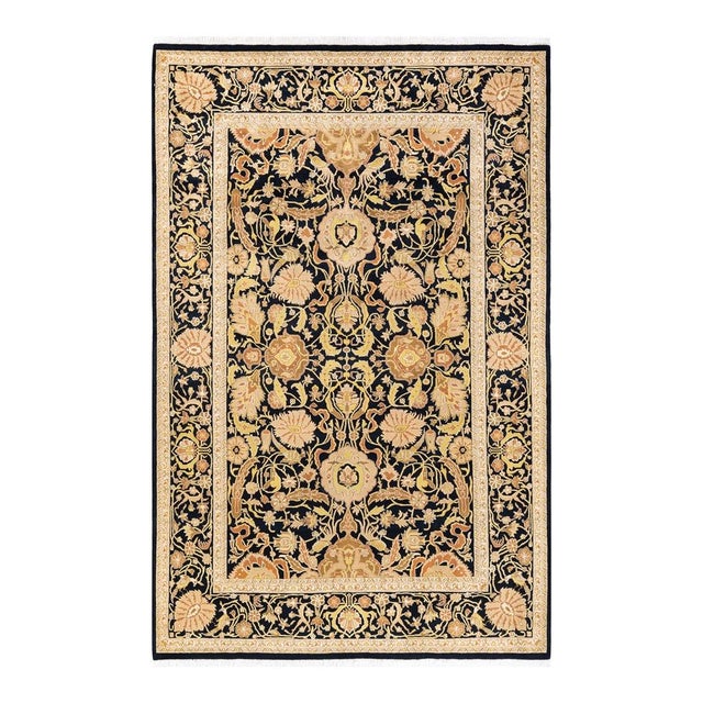 Black Mogul, One-of-a-Kind Hand-Knotted Area Rug in Black, 5' 10" x 9' 1" For Sale - Image 8 of 8
