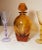Moser Glassworks Vintage Cut Crystal Signed Moser Czechoslovakian 5 Pc Colored Glass Decanter Set For Sale - Image 4 of 12