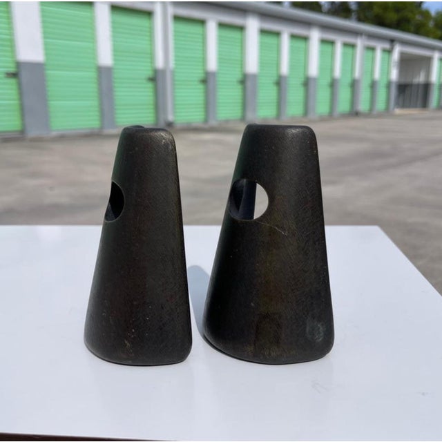 Carl Aubock 4843 Patinated Bronze Modernist Bookends For Sale - Image 9 of 9
