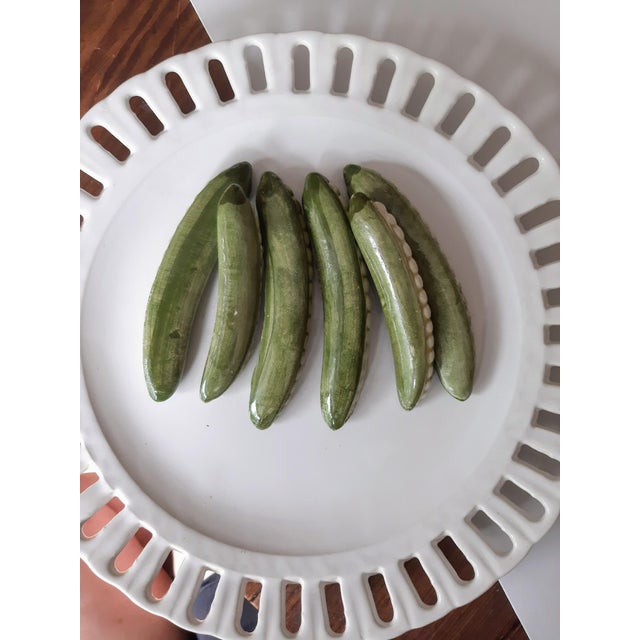 White Italy Peas on a Plate Trompe l'Oeil Este Ceramiche Majolica For Sale - Image 8 of 10