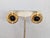 1980s Vintage 1980s Signed Givenchy Goldtone Faux-Onyx Cabochon Pierced Earrings-2 Pieces For Sale - Image 5 of 7