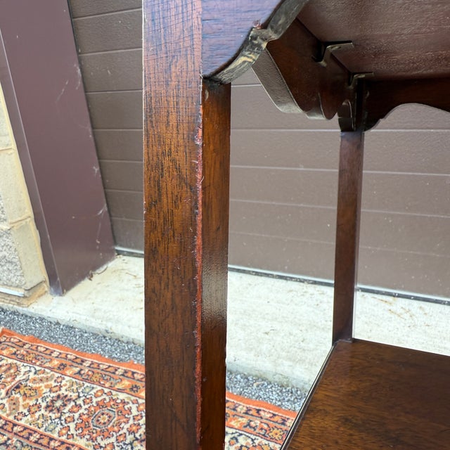 Vintage Saybolt Cleland English Traditional Mahogany Tiered Nightstand With Drawer For Sale - Image 17 of 18