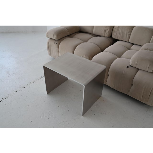 Brushed Aluminum Side Table by Veliento For Sale - Image 4 of 16