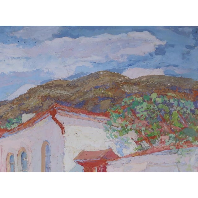 Realism Mountain Landscape Antique Oil Painting Original Soviet Art Ukrainian Artist Bogorodskaya n.s. 60-80 1978 For Sale - Image 3 of 6