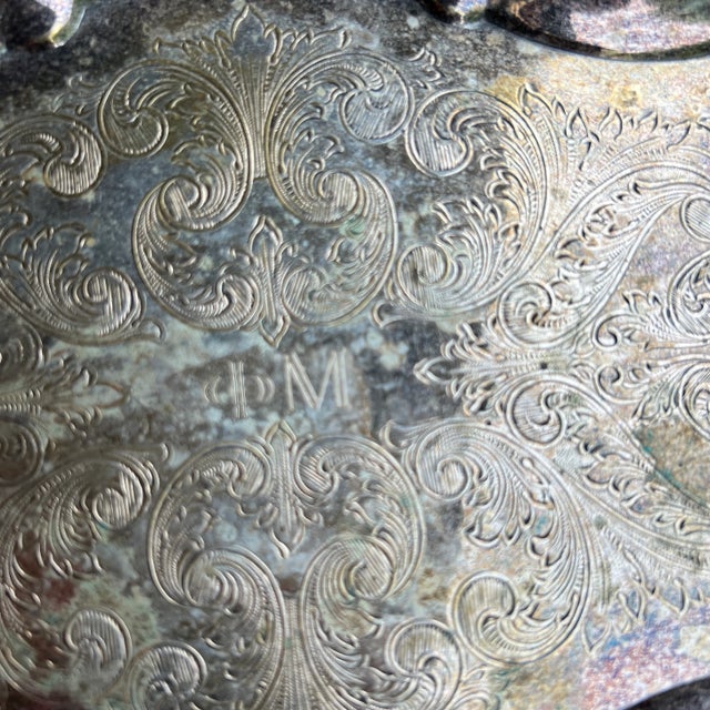 Vintage Petite Silverplate Tray Catchall For Sale - Image 4 of 8