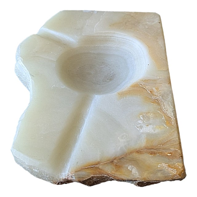 80s Mid Century Onyx Ashtray For Sale