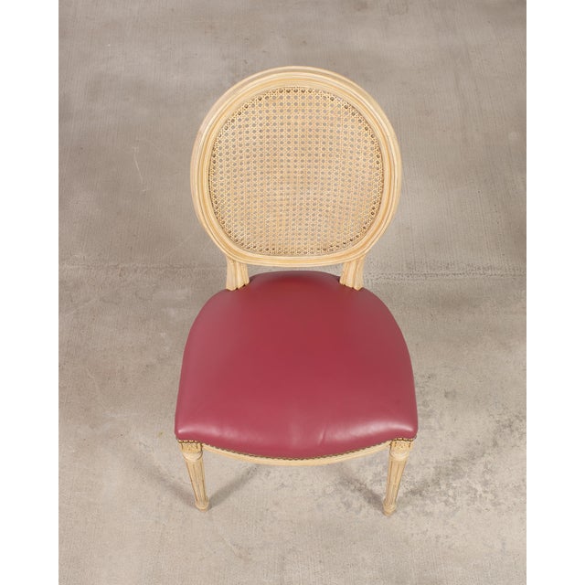 Set of Eight Louis XVI Style Caned Painted Dining Chairs For Sale - Image 14 of 18