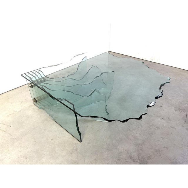Shell Glass Coffee Table attributed to Danny Lane for Fiam Italy, 1980s For Sale - Image 9 of 13