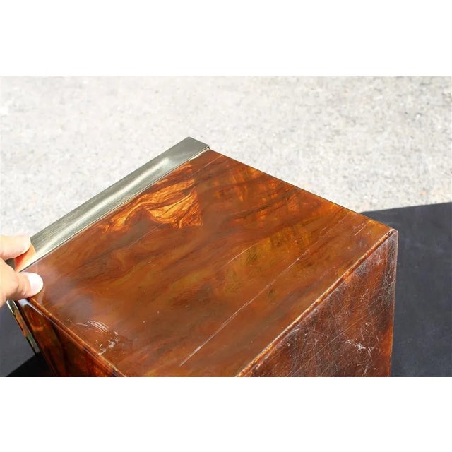 Faux Tortoise and Brass Portable Bar from Dior, Italy, 1970s, in Very Good conditions. Designed 1970 to 1979 This piece is...