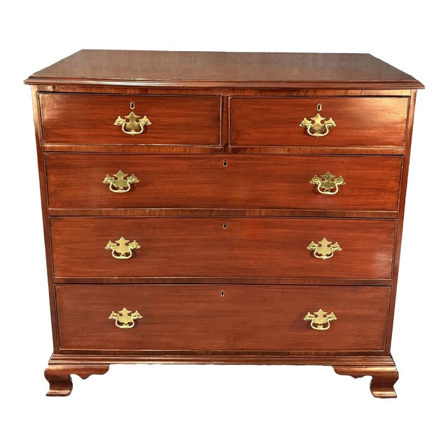 19th Century Five Drawer Mahogany Chest For Sale