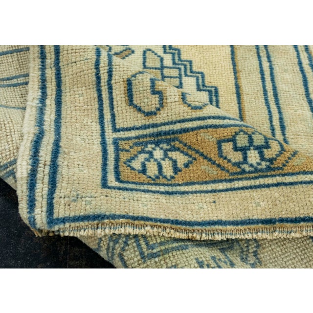 Textile Turkish Mini Rug Oriental Hand Knotted Vintage Rug 1'11" x 3'3" #16686 For Sale - Image 7 of 8