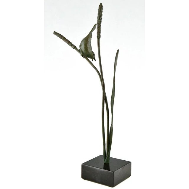 1930s Chatill, Art Deco Sculpture of a Bird on a Wheat Stalk, 1930, Bronze For Sale - Image 5 of 13