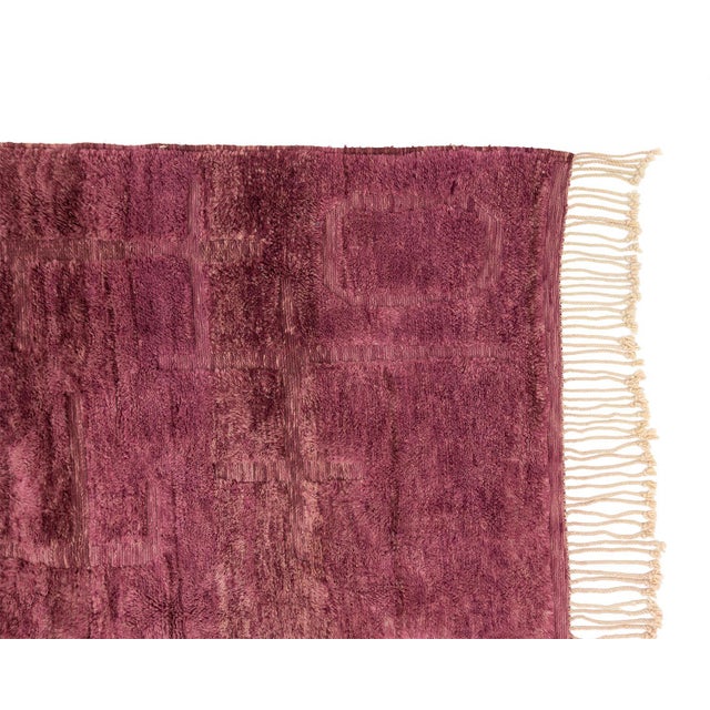 Oversize Ombre Conor-Block Hand-Knotted Moroccan Wool Rug | 13'4" X 10'1" | One of a Kind For Sale - Image 6 of 10