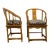 Vintage Modern Ming Horseshoe Chairs with Geometric Cushions - A Pair For Sale