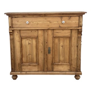 Pine Two Door One Drawer Dresser Base For Sale