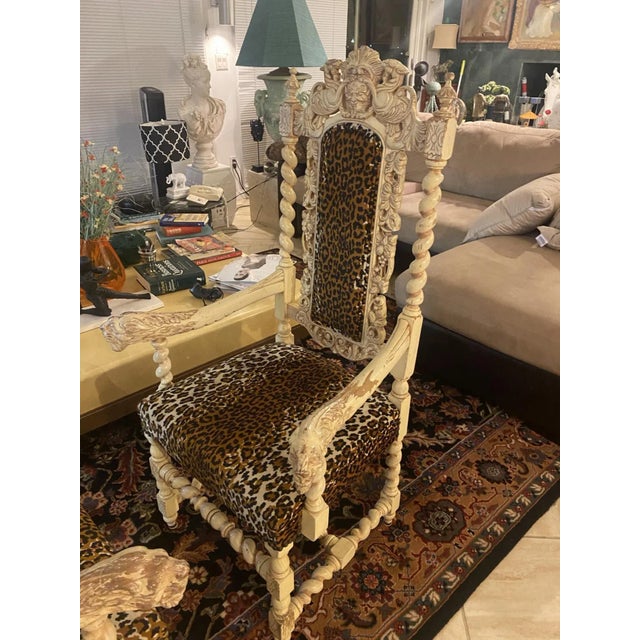 19th Century Gothic Lion Head & Griffin Armchairs - A Pair For Sale - Image 9 of 13