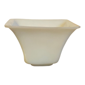 Antique 19th Century Chinese White Peking Glass Square Libation Cup