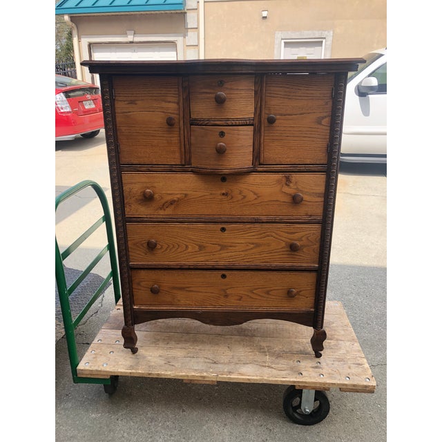 Traditional Oak Highboy Dresser Chairish