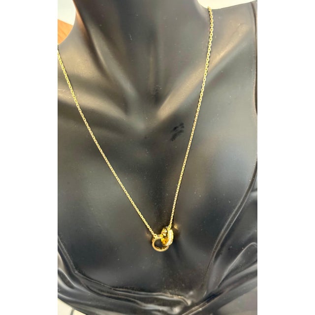 Transparent Adjustable 16-18", 18 Karat Rose Gold LOVE pendant, half-paved, 5.4 Gm For Sale - Image 8 of 18