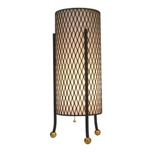 1950s Atomic Modern 3-Leg Expanded Metal Fiberglass CylinderTable Lamp - Isamu Noguchi No. 9