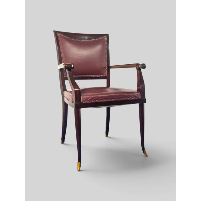 Mid-Century Italian Leather Desk Armchair by Vittorio Dassi, 1950s For Sale - Image 14 of 16