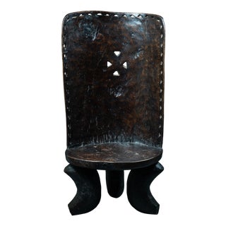 Royal Tanzania Throne in Hand Carved Wood For Sale