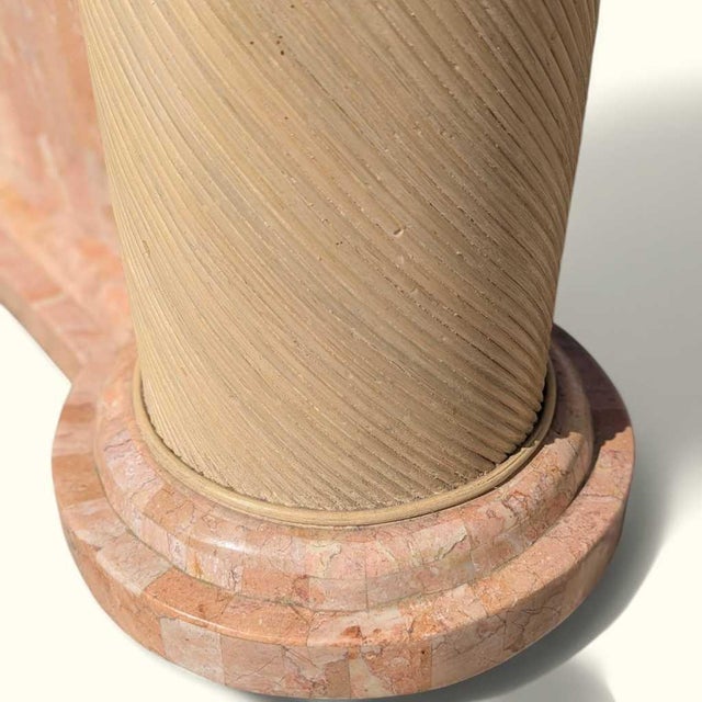 Postmodern Tessellated Stone and Glass Console Table, 1980s, Marble For Sale - Image 10 of 18