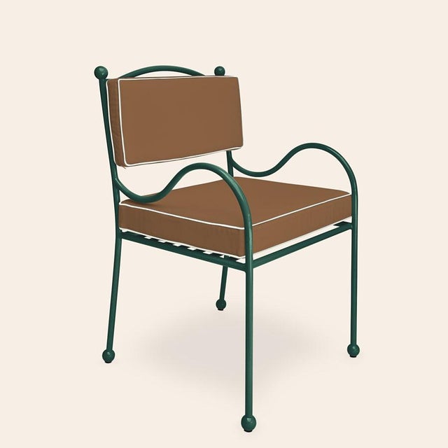 Metal Panarea Armchair in Isola with Taupe & Cream Upholstery by Ceraudo For Sale - Image 7 of 7